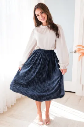 Rich & Velvety Pleated Midi Skirt