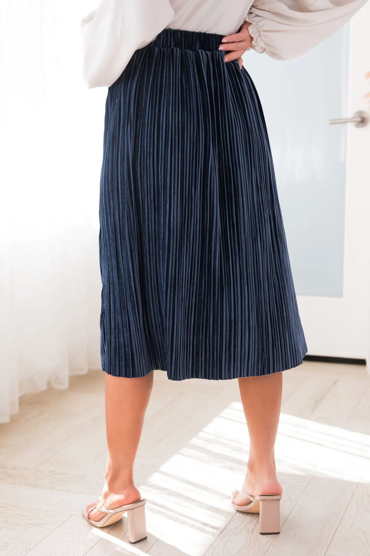 Rich & Velvety Pleated Midi Skirt