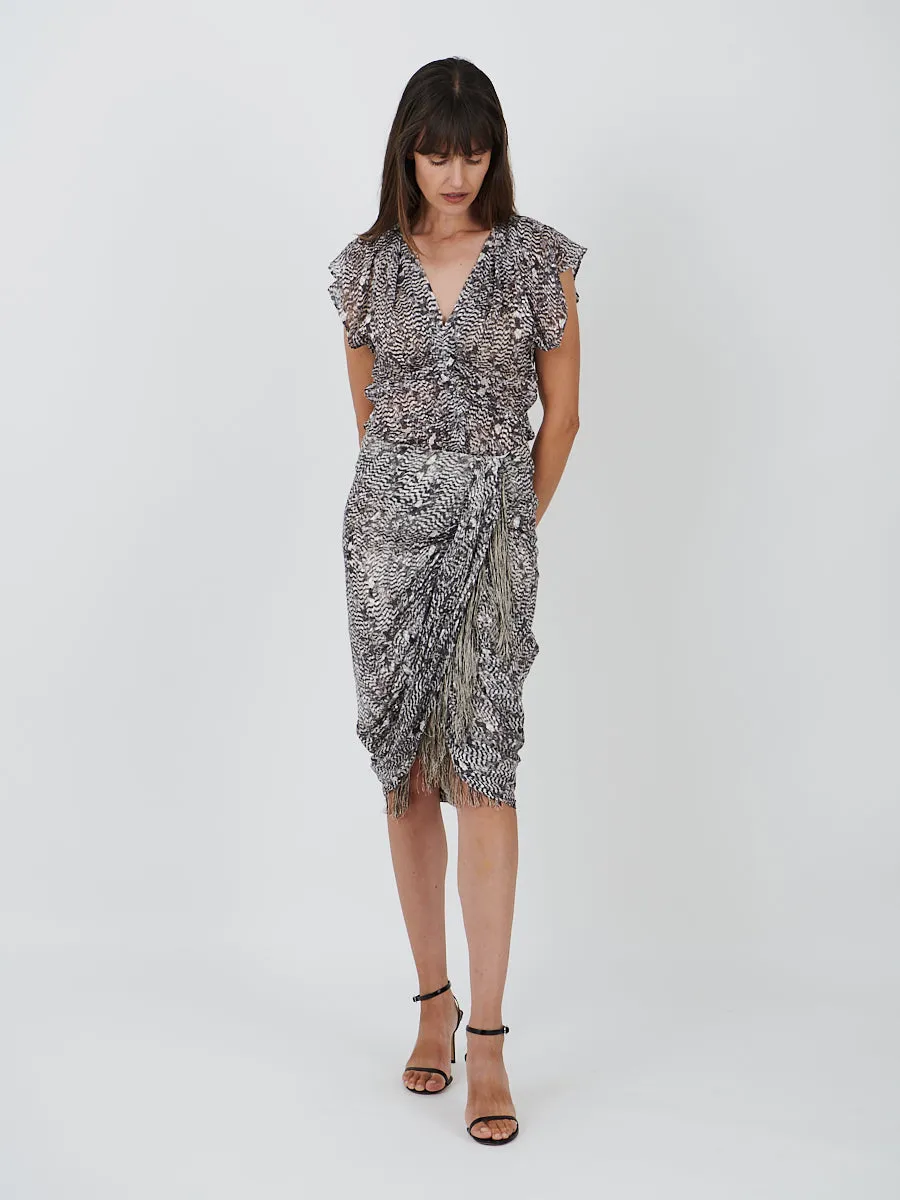 Roany Skirt in Black/Ecru