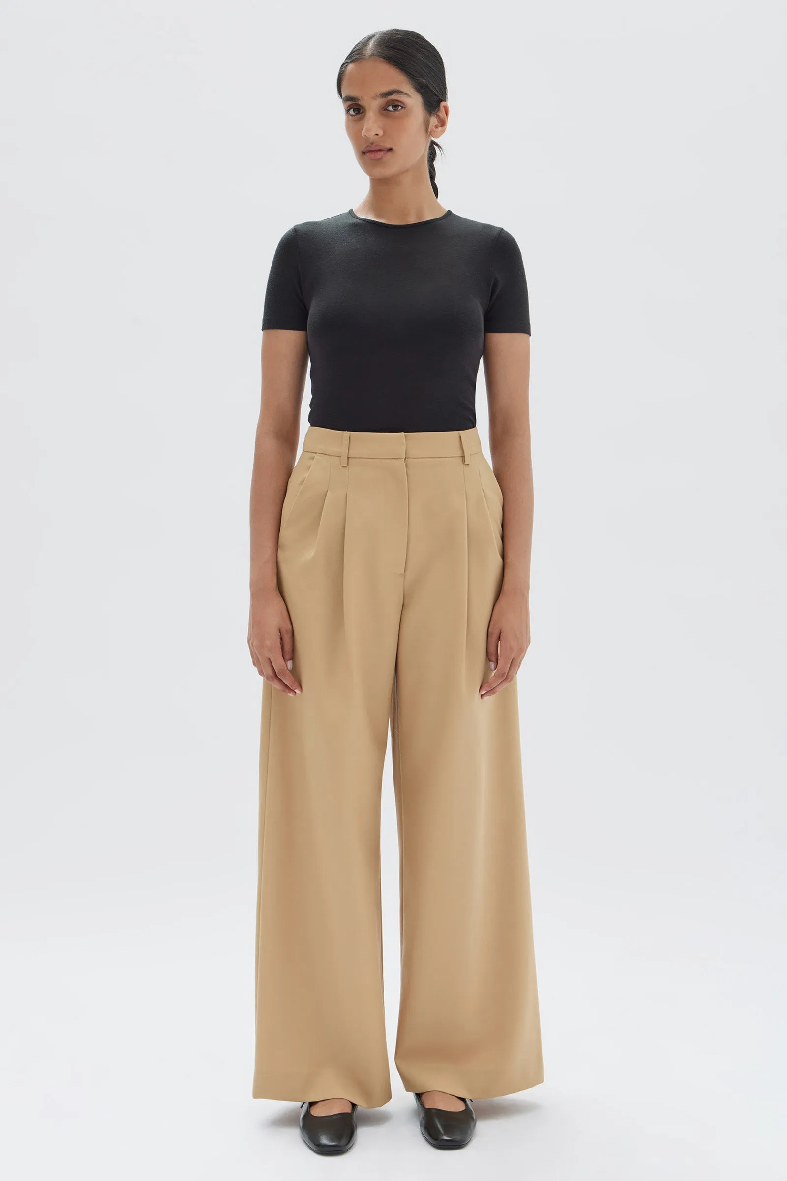 Roberta Wool Pant - Tan