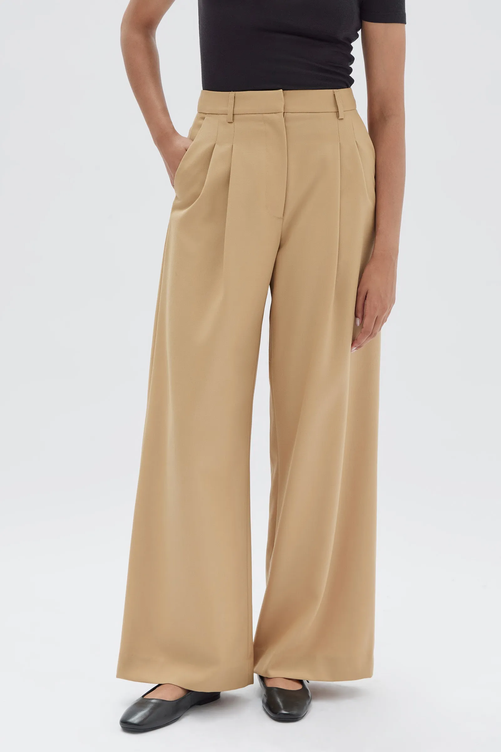 Roberta Wool Pant - Tan