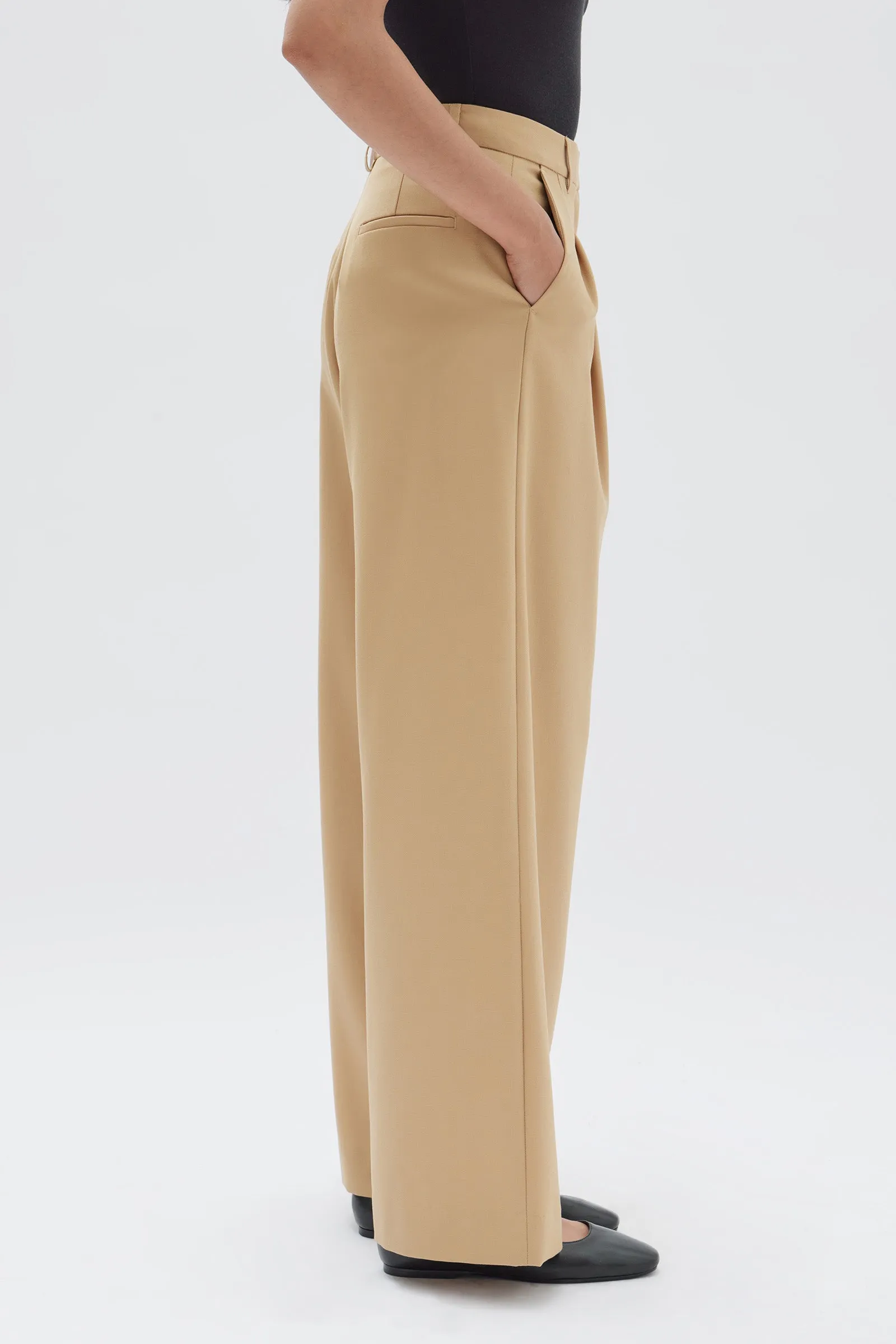 Roberta Wool Pant - Tan