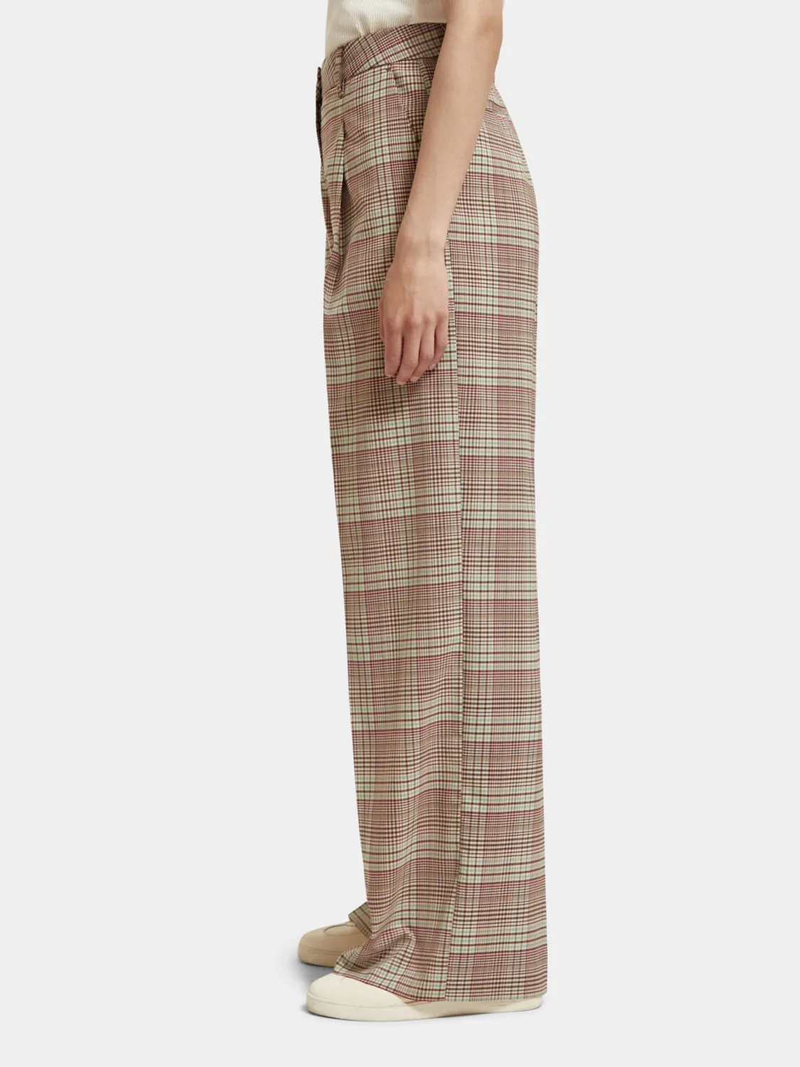 Rose high-rise pleated wide-leg pants