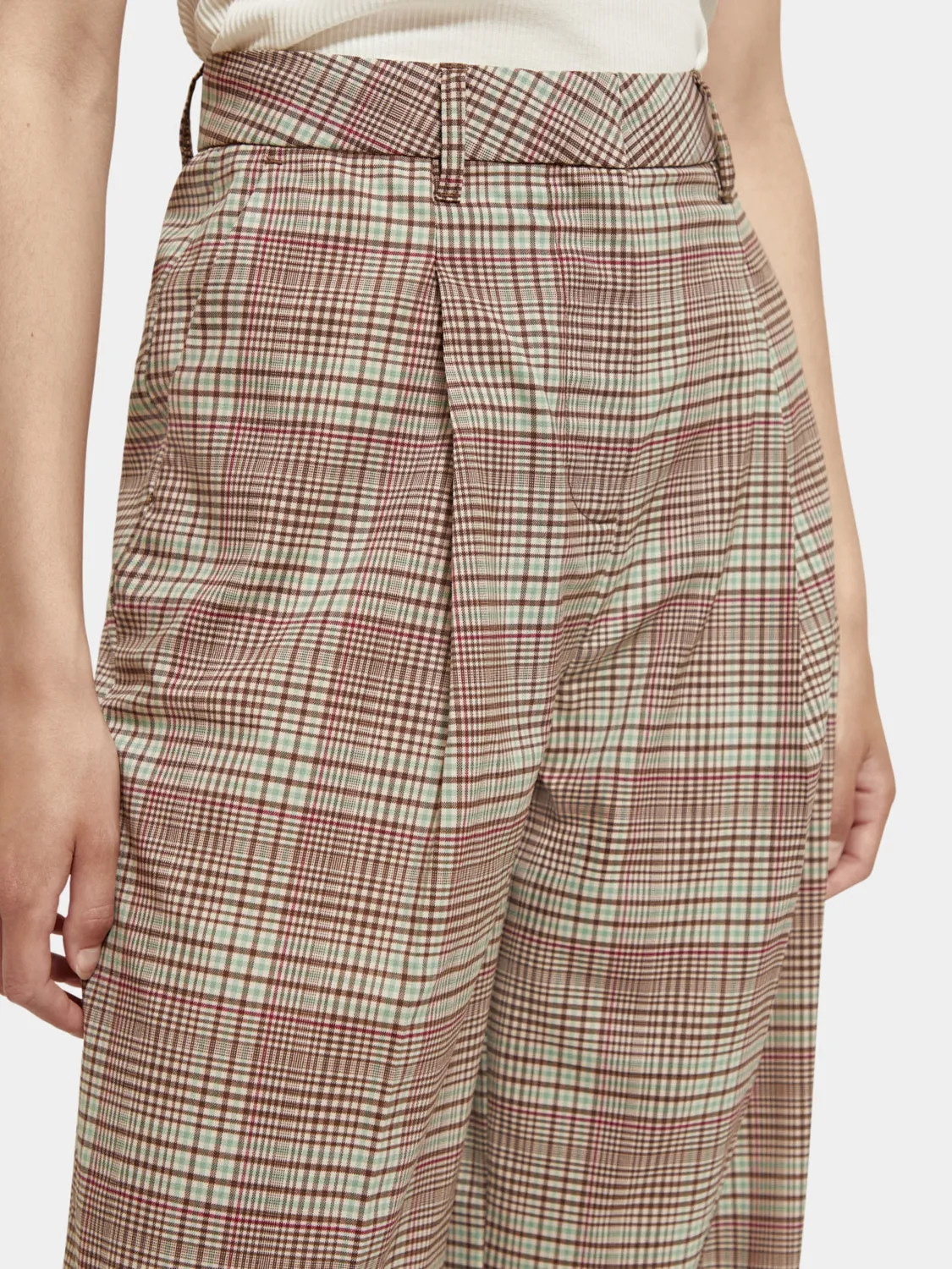 Rose high-rise pleated wide-leg pants