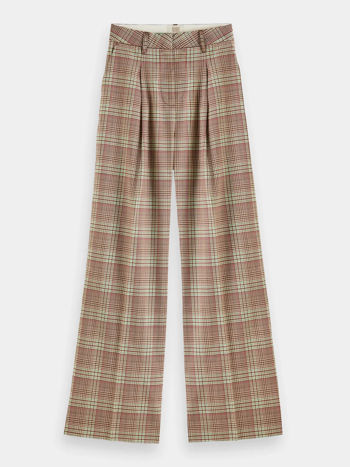 Rose high-rise pleated wide-leg pants