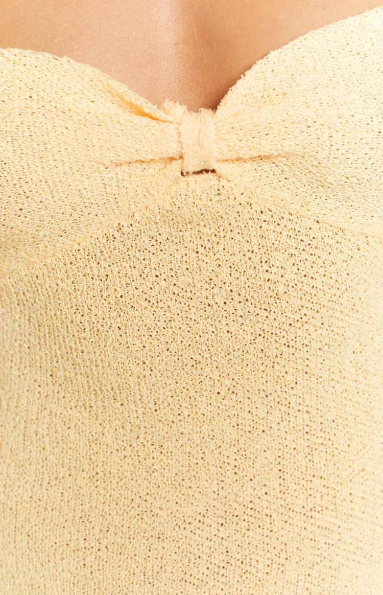 Skye Lemon Knit Midi Dress