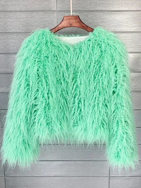 Sonicelife 2024 Autumn New Fall Outfits Fur Coats Women Top Luxury Fashion Faux Fur Coat Ladies Elegant Thick Warm Thick High Quality Jackets Black White