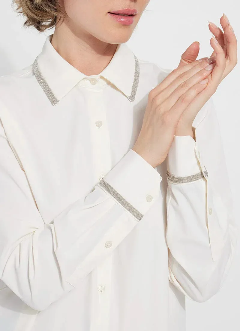Stasia Micro Beaded Shirt -Off White