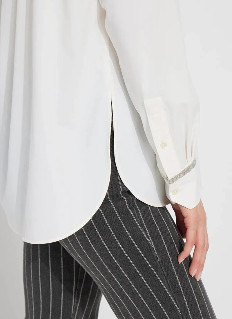 Stasia Micro Beaded Shirt -Off White