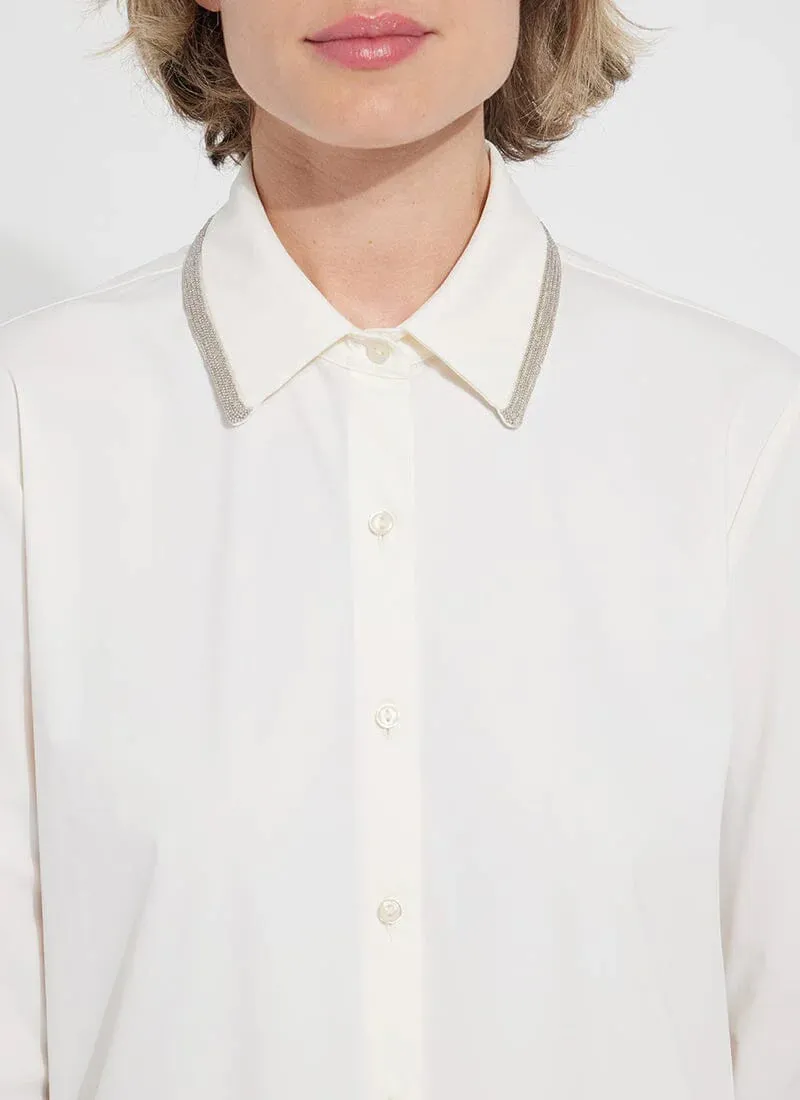 Stasia Micro Beaded Shirt -Off White