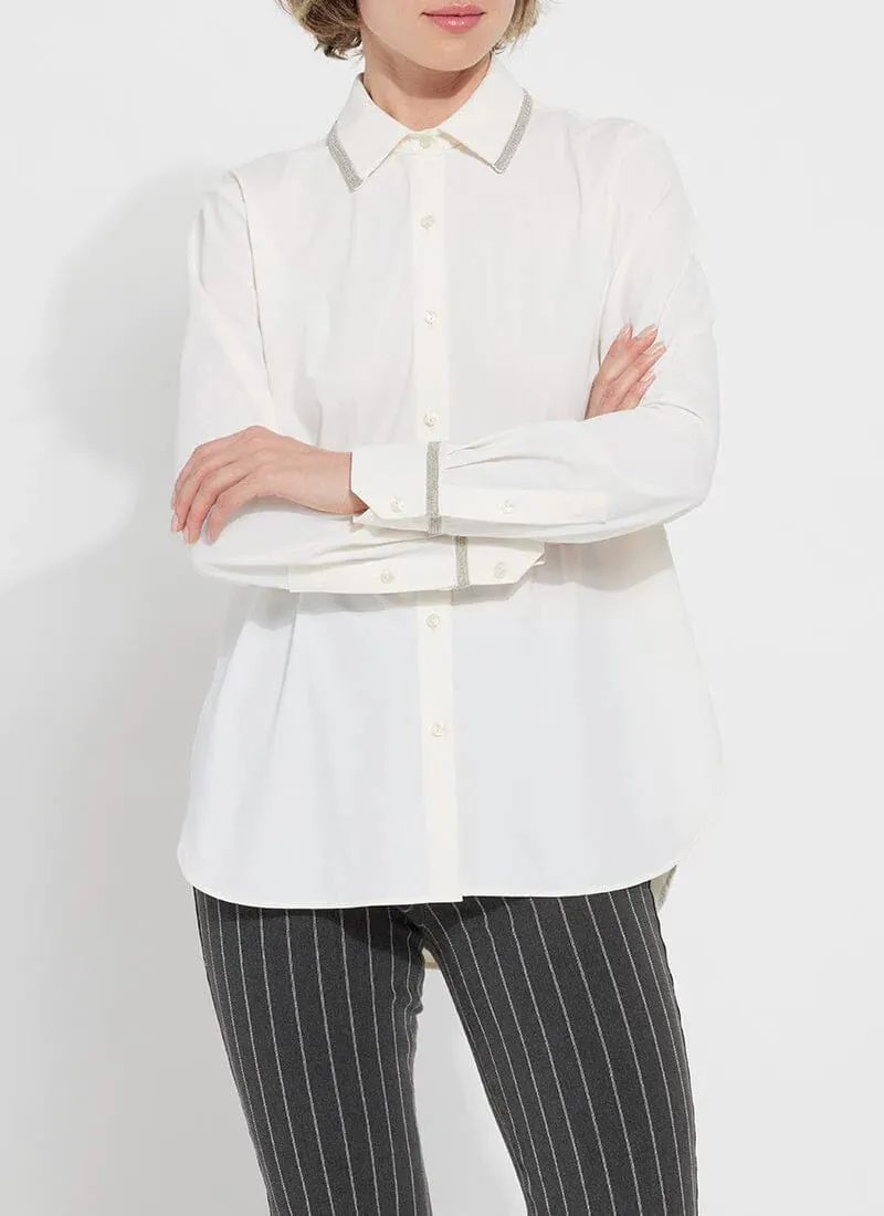 Stasia Micro Beaded Shirt -Off White