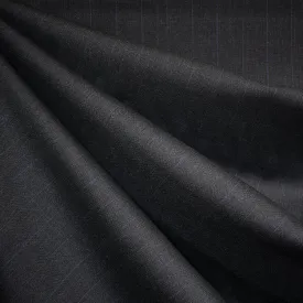 Subtle Pin Stripe Fine Wool Suiting Charcoal/Blue SY