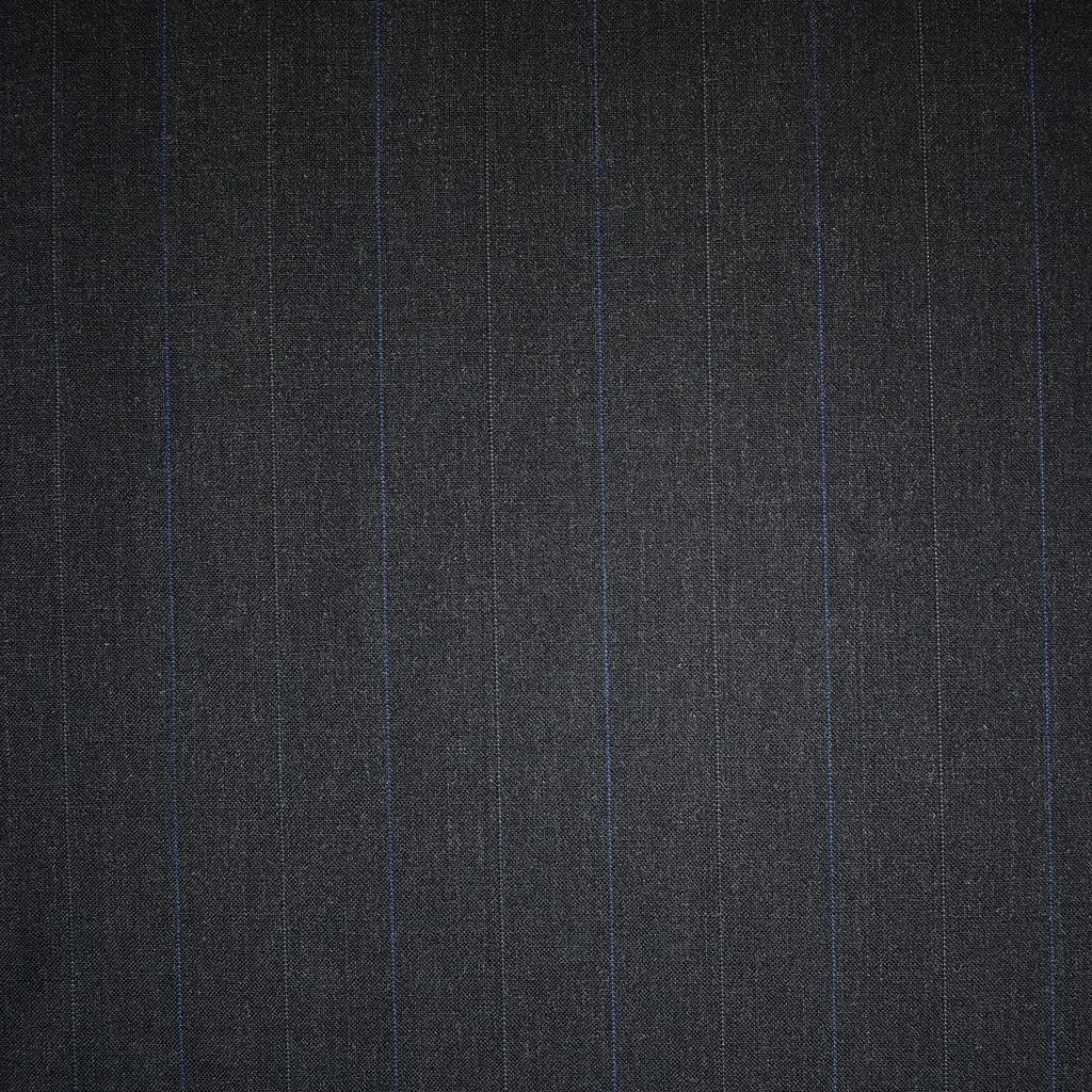 Subtle Pin Stripe Fine Wool Suiting Charcoal/Blue SY