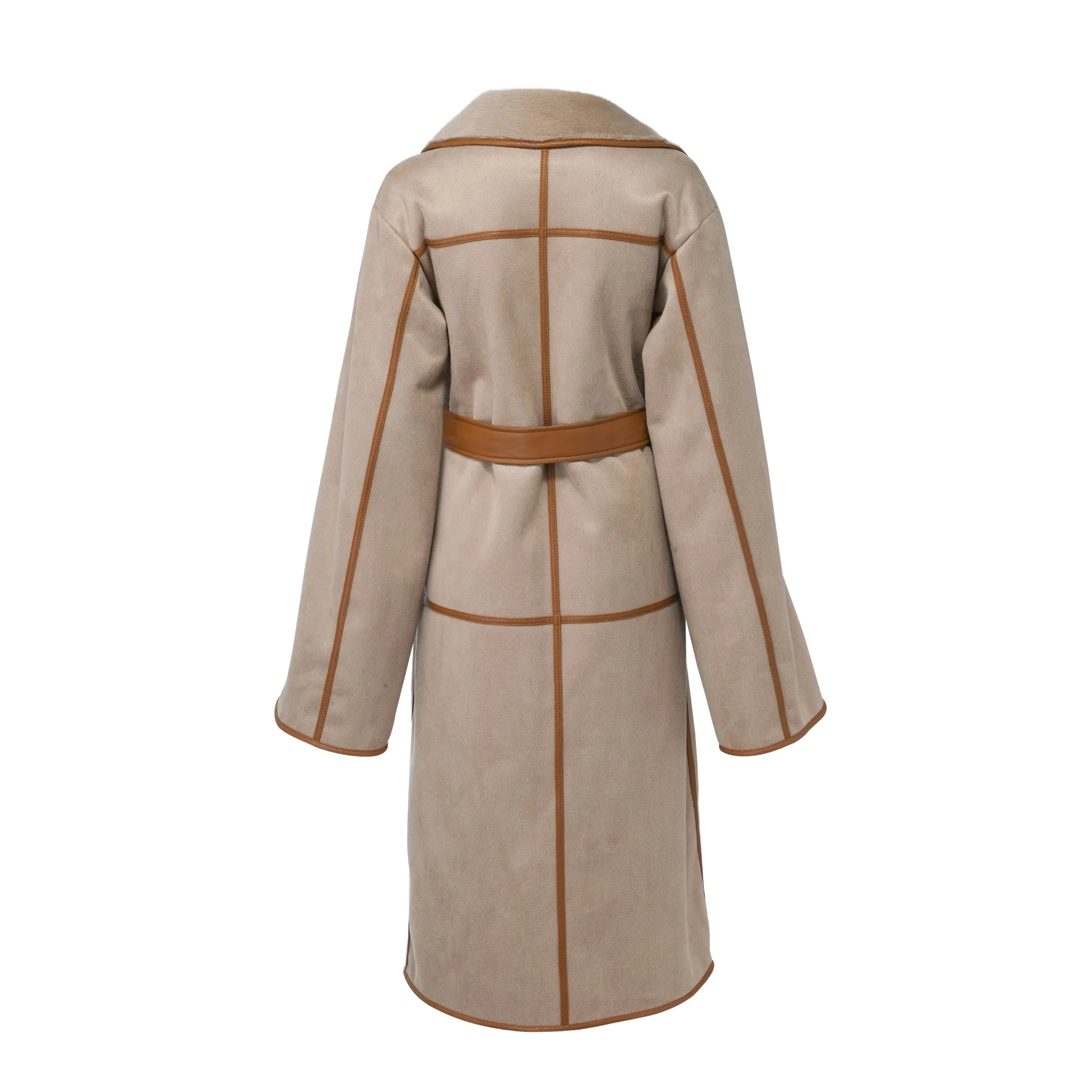 Sweet Pea Sand Reversible Bonded Faux Suede & Faux Fur Coat
