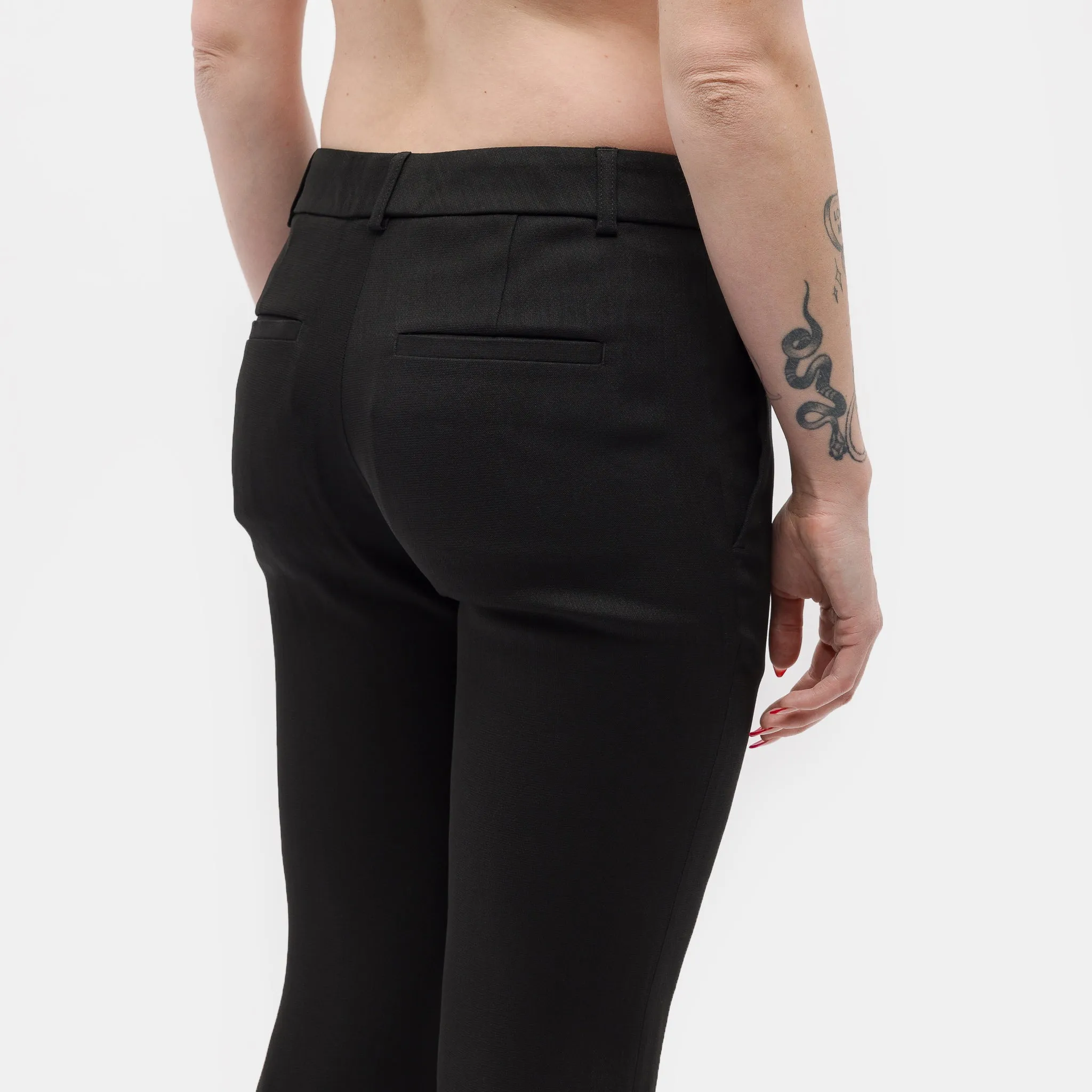 Tailored Wool Blend Trousers in Black