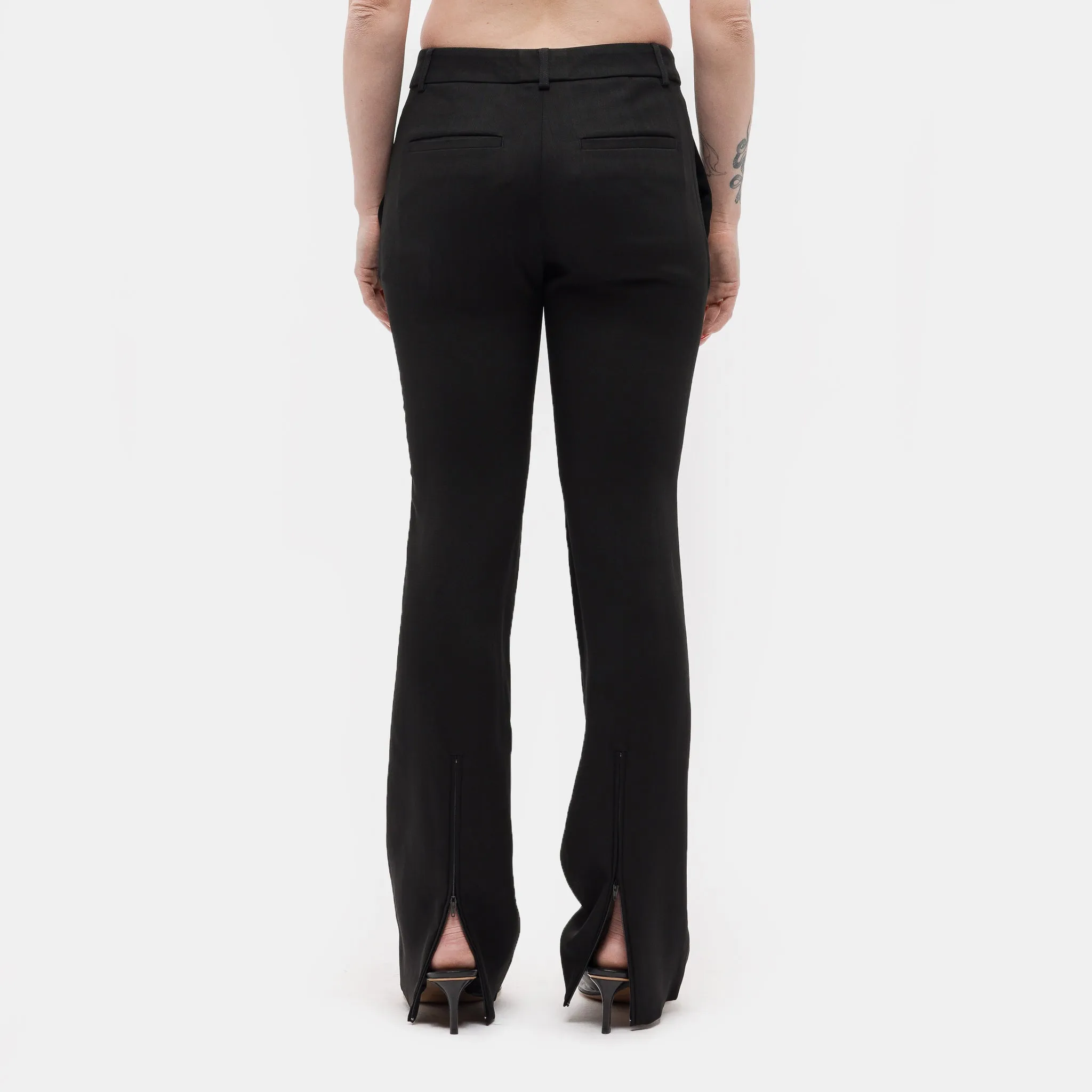 Tailored Wool Blend Trousers in Black