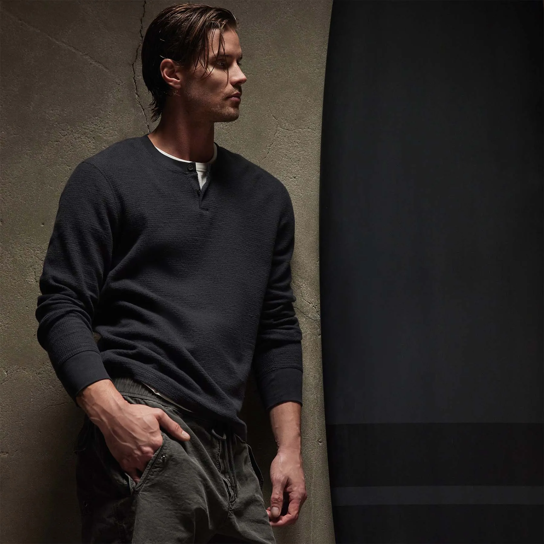 Thermal Knit Henley - Magma