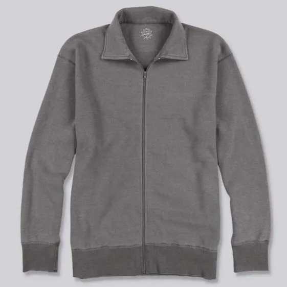 Thermal Pointelle Zip Cardigan (Black)