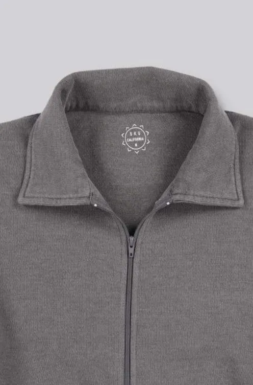 Thermal Pointelle Zip Cardigan (Black)