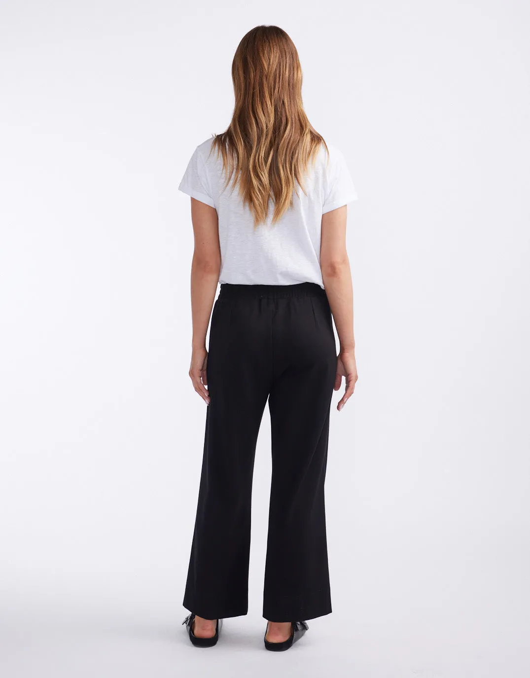 Timeless Spring 7/8 Ponte Pant - Black/Black Stripe