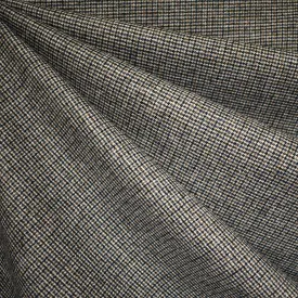 Tiny Houndstooth Wool Flannel Suiting Taupe/Navy