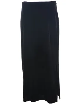Velvet Black Midi Skirt - S