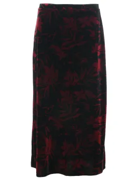 Velvet Foliage  Midi Skirt - S