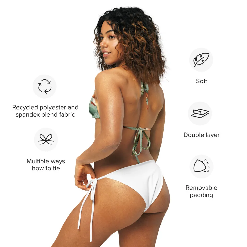 Whimsical Winter Wear Padded String Bikini Top