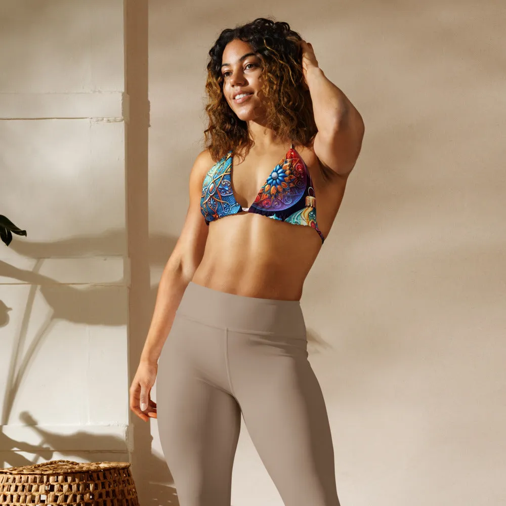 Whimsical Winter Wear Padded String Bikini Top
