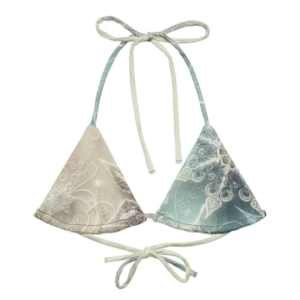Whimsical Winter Wear Padded String Bikini Top