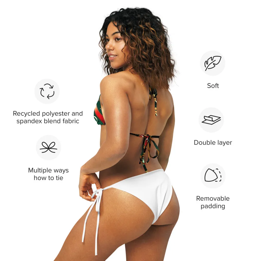 Whimsical Winter Wear Padded String Bikini Top
