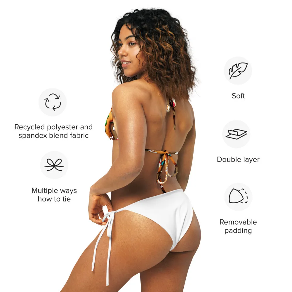 Whimsical Winter Wear Padded String Bikini Top