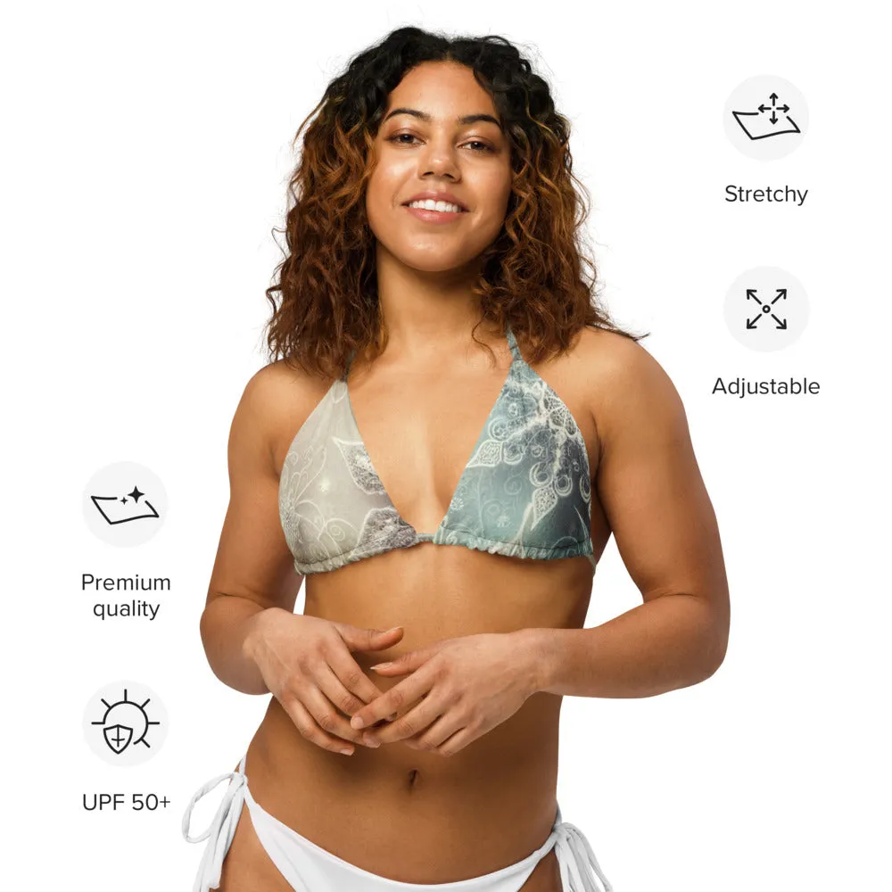 Whimsical Winter Wear Padded String Bikini Top