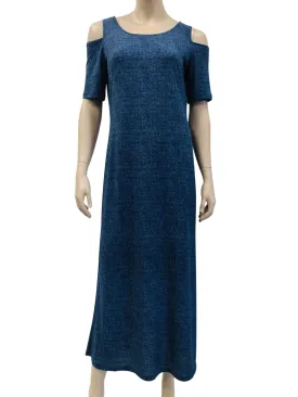 Women's Maxi dress On Sale Now 80 Off Denim Blue High Quality Stretch fabric maxi Dress on sale Now