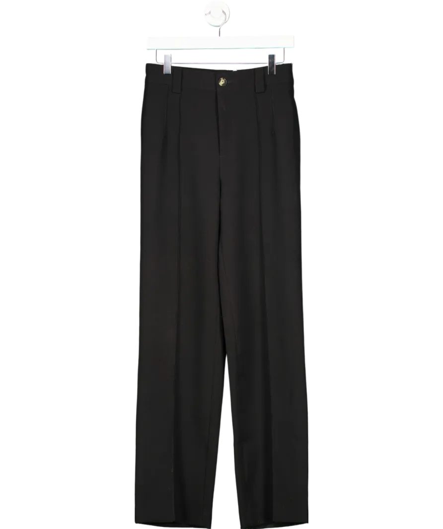 ZARA Black Wide Leg Tailored Trousers UK XS